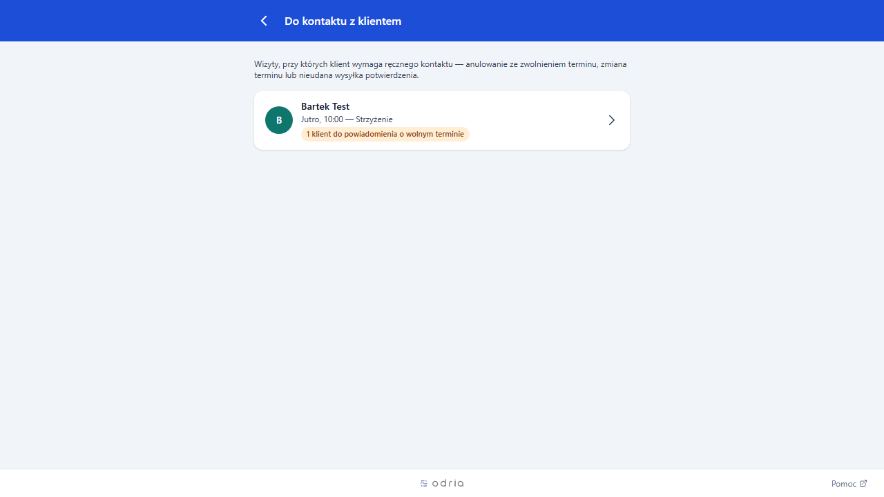 Lista follow-upów wymagających kontaktu